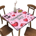 Elastic Square Tablecloth, Love is in The Air Pattern Printed on Oilproof Outdoor Square Table Cover, Ideal for Buffet Catering Community, Fit for 60" x 60" Square Tables by JRBSZMI2