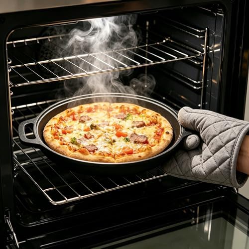 Cast Iron Pizza Pan, Steak Skillet with Handles for Oven, Grill, Stovetop, or Campfire (10 inch) - Image 7