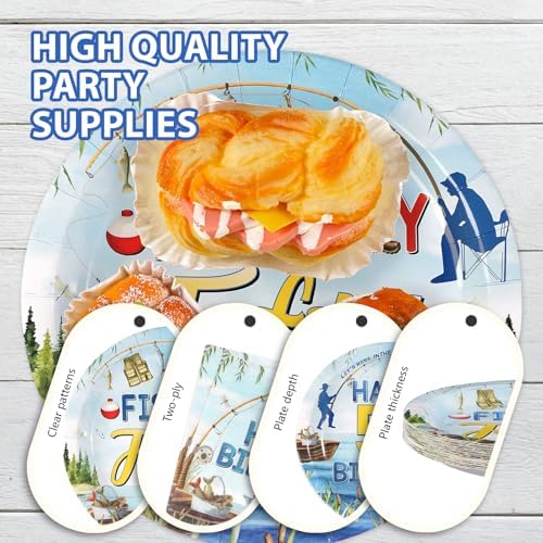96Pcs Fishing 50th Birthday Party Decorations, Serves 24 - Image 6