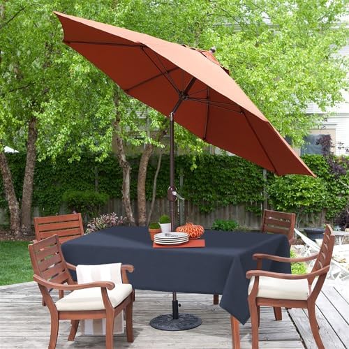 LVTXIII Outdoor Tablecloth with Umbrella Hole and Zipper, 60 x 84 Inch Water-Repellent Patio Table Cloth, Rectangle Table Covers for Backyard Garden, Navy Textured - Image 6