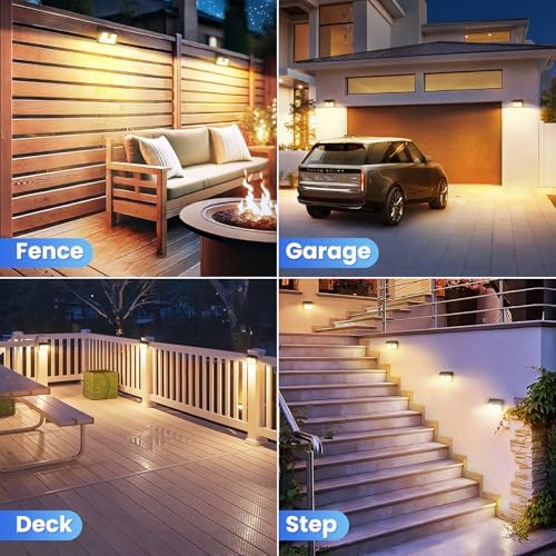 [6 Packs] Solar Motion Sensor Outdoor Lights, Super Bright Solar Lights Outdoor Waterproof, 3 Lighting Modes Security Wall Light for Outside Walking Dog Fence Backyard Deck Garden Door Step Garage - Image 2
