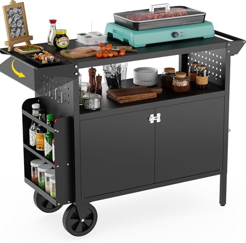Eltean Grill Table,Outdoor Grill Cart with Storage by ElteanStorageSolutions