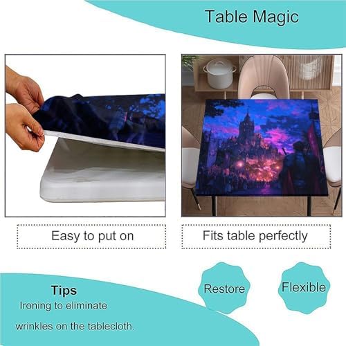 Outdoor Square Table Cloth, Medieval Fantasy Pattern Printed on Washable Table Cover for Outdoor Table, Perfect for Meals Coffee Guest Dinners, Fit for 42" x 42" Square Tables - Image 3