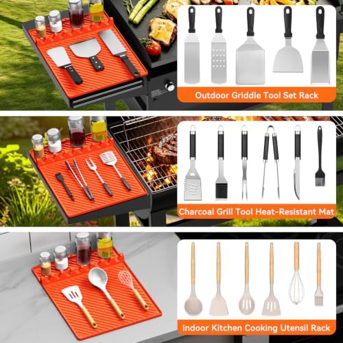 Grill Silicone Mat for Blackstone - BBQ Side Shelf Mat With Magnetic 2 PCS - Image 6