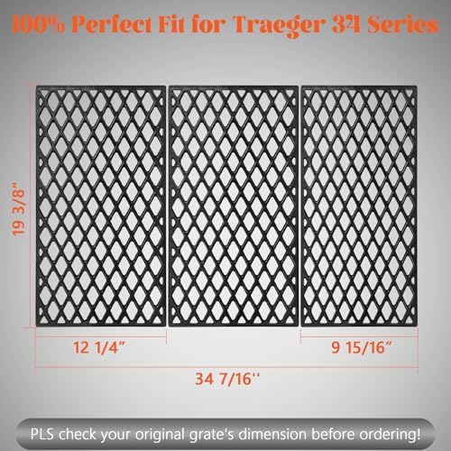 Grill Grates for Traeger Pro 34 Series Eastwood Texas Elite Cast Iron Cooking Grate Grid BAC367 HDW194 Rack BBQ Replacement Parts Wood Pellet Smoker Accessories - Image 5