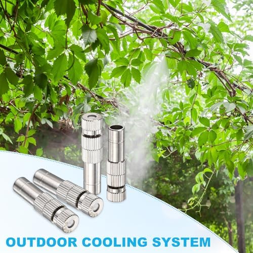 M METERXITY 5-Set Brass Misting Nozzles Tees Kit, 0.02"/0.5mm Orifice Mister Replacement Nozzles with Filter Mesh for Outdoor Cooling System/Greenhouse, Water Misting Nozzle Tees Kits - Image 6