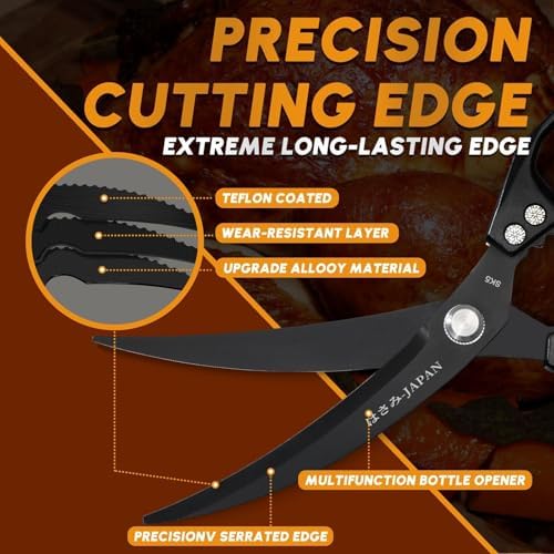 Huusk Kitchen Scissors for Food - Heavy Duty Kitchen Shears All Purpose - Image 3
