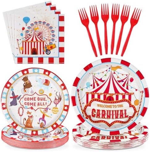 Grencian 96Pcs Carnival Party Decorations, Serves 24 by Grencian