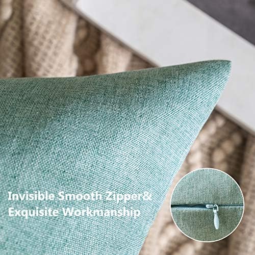 MIULEE Decorative Outdoor Pillow Covers Euro Waterproof 22x22 Teal - Image 3
