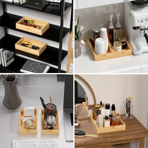 Lixple Bamboo Kitchen Drawer Organizer, 2 Pack, 10" x 6" x 2" - Image 5