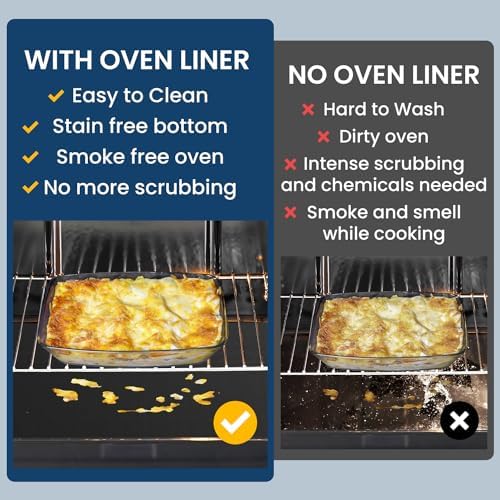 Oven Liners for Bottom of Electric Gas Oven -3Pack Large Heavy Duty Oven Protector Mat, Non-Stick Oven Floor Protector Liner, Reusable Heat Resistant Stovetop Air Fryer Grill Baking Mat - Image 4