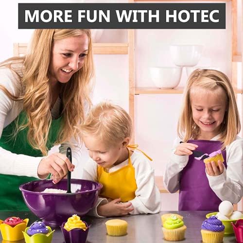 HOTEC Silicone Rubber Spatula Set, BPA-Free, Black, Set of 5 - Image 4
