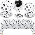 Kochorie 121 Pieces Black Dog Paw Print Party Supplies Tableware Set by Kochorie