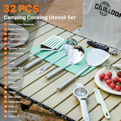 Gaialoop Camping Utensil Set, Camping Cooking Utensils & Kitchen Tools - Image 2