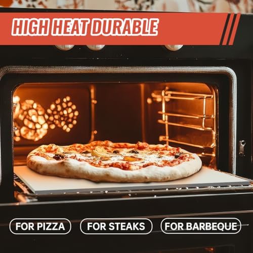 18'' Square Pizza Stone Baking Stone Cordierite Bread Stone for Oven Grill, Thermal Shock Resistant Ideal for Baking Different Sizes of Pizzas or Bread - Image 2