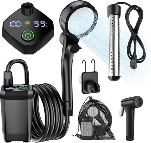 InkTrail Portable Camping Shower with Heater,6000mAh Rechargeable by InkTrail-EnjoytheOutdoors