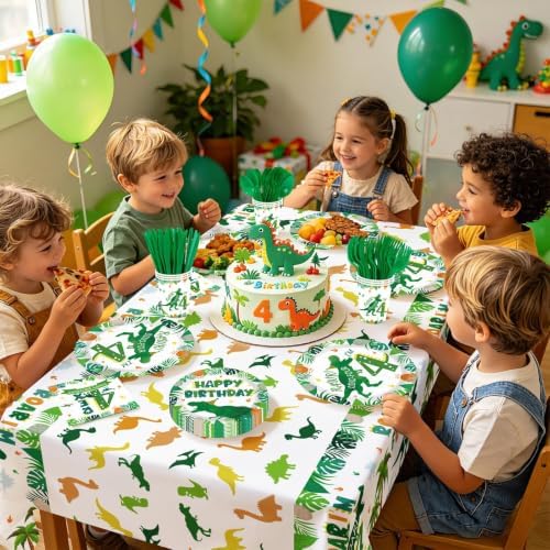 170 Pcs Dinosaur 4th Birthday Party Decorations for Boys Serves 24 - Image 6