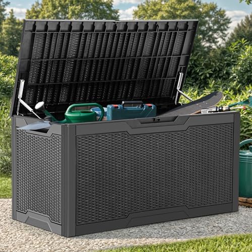 YITAHOME 100 Gallon Large Resin Deck Box Outdoor Storage Boxes for Patio by YITAHOME