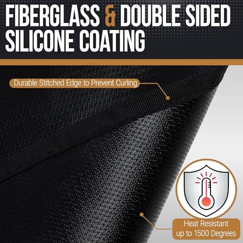 Home-Complete Outdoor Grill Mat for Deck, Grass, Fire Pit or Indoor Hearth - 30x48 Inch Large Oil and Heat Resistant Mat - Hearth Rugs for Fireplaces Fire Resistant Protector - BBQ Accessories - Image 3