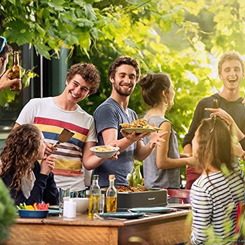Indoor Grill, Techwood 1500W Smokeless Electric Grill with 2 in1 Nonstick Grill/Griddle Plates, Portable Korean BBQ Grill with 6-Level Control, Glass Lid, Dishwasher Safe, Double Plates, Gray - Image 6