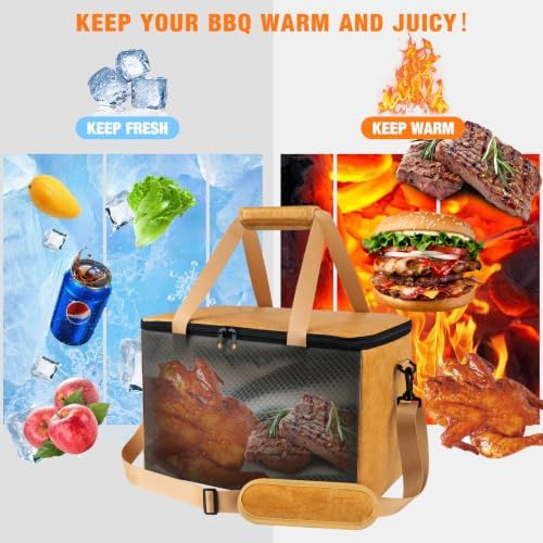 BBQ Blanket for Resting Meat,Reusable BBQ Resting Bag for Meat,Meat Brisket Resting Bag,Meat Blanket for Resting Large Barbecue Resting Blanket For Outdoor Smoker and Grilling (Yellow) - Image 5