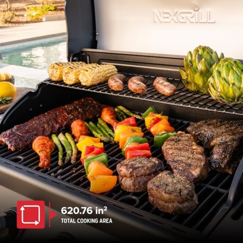 Nexgrill Propane 4 Burner Gas Grill, 2-In-1 Charcoal Tray with Side Burner - Image 3