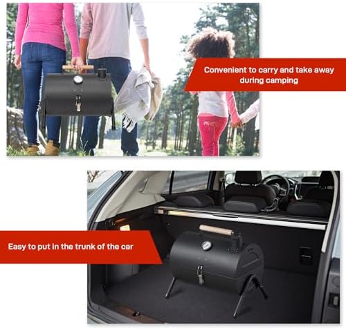 Outvita Portable Charcoal Grill, Tabletop Multi-functional Barbecue Smoker - Image 5