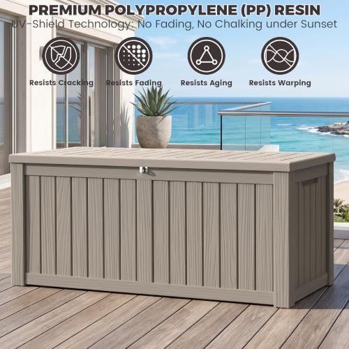 Outdoor Storage Box,150 Gallon Waterproof Deck Box [Upgraded 3.0] - Image 4