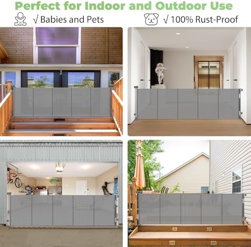 Reinforced 120" Extra Wide Baby Gates for Large Openings, Easy Install/Gray - Image 4