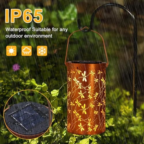 BSGlobal Dragonfly Solar Lanterns Outdoor Waterproof Hanging Lights - Image 5