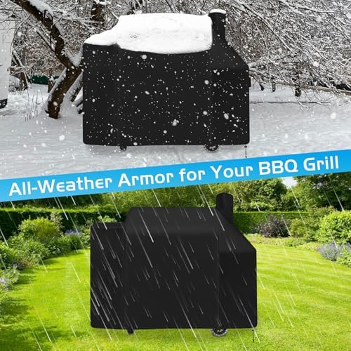 Grill Cover for Pit Boss 1600 Pro Series Elite Wood Pellet Smoker Parts Outdoor Accessory PB1600PS1 Sportsman PB1600SPW 600D Heavy Duty Anti-Fade Waterproof 30939 31818 - Image 7