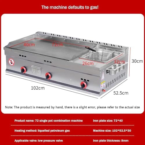Commercial Gas Griddle, Flat Top Griddle Grill for Outdoor Catering, Adjustable Temperature, LPG Cooking Equipment - Image 6