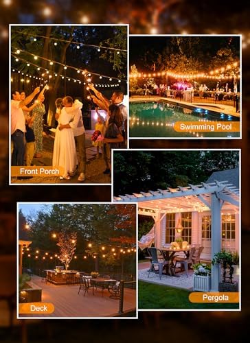 Outdoor String Lights, 50FT 52 LED Bulbs Connectable Patio Lights (2 Spare) - Image 4