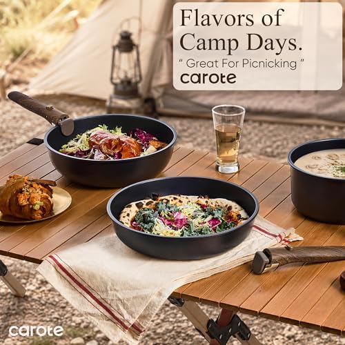 CAROTE 31pcs Pots and Pans Set Non Stick, Detachable Handle Cookware, Black - Image 6