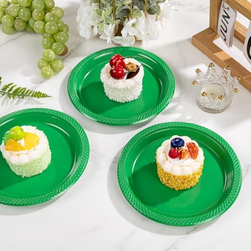 WELLIFE Green Plastic Plates 7 Inch 50 Count - Image 6