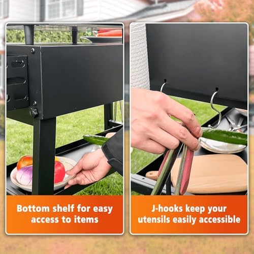 Hisencn Dual-Shelf Foldable Grill Cart for Blackstone&Ninja Woodfire - Image 6