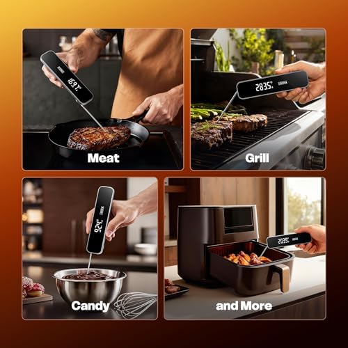 0.3 Sec Instant Read Meat Thermometer Digital for Grilling, Grey - Image 7