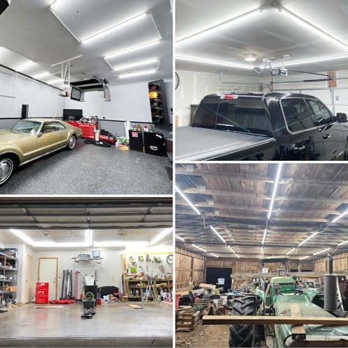 2-Pack T8 LED Shop Light 4FT, 42W 6300 Lumen 6000K Cool White, 4 Years Warranty, Linkable and Plug and Play Lights for Garage Ceiling Workshop Commercial Lighting - Image 5