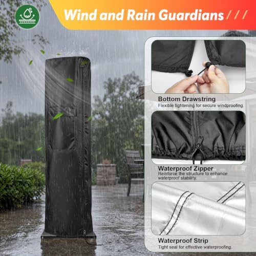 Patio Heater Covers for HETRAROOT 42 Inch Heater - 9"Dx6"Wx44"H - Image 3