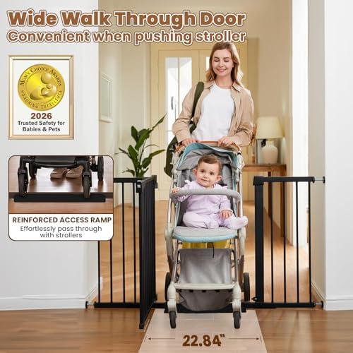 Mumeasy 29.7-51" Extra Wide Baby & Dog Safety Gate for Stairs & Doorways - Image 3
