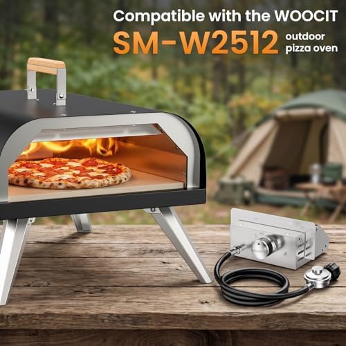 WOOCIT Gas Burner Replacement, 12" Pizza Oven, Regulator & Hose Included - Image 2