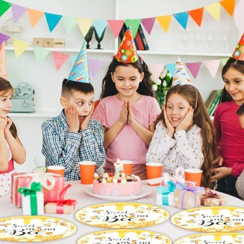 50PCS Bee Decorations for Party, Sweet as Can Bee Paper Plates Disposable Dessert Disposable Tableware Party Favors for Birthday Baby Shower Party Supplies Decorations - Image 6