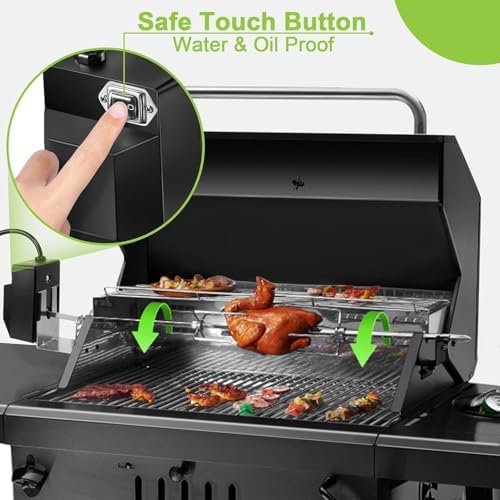 Universal Rotisserie Grill Kit, 360° Automatic Rotating Rotisserie Kit - Image 2