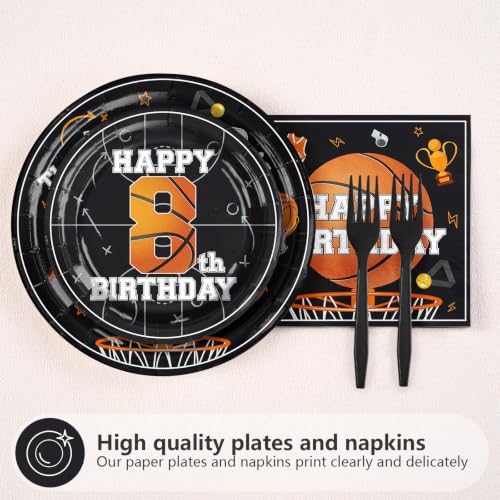 96Pcs Basketball 8th Birthday Party Decorations, Serves 24 - Image 2