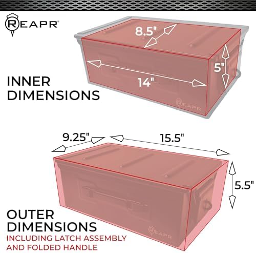 Reapr Steel Ammo Can, Heavy Duty Locking Metal Storage Box, Airtight - Image 5