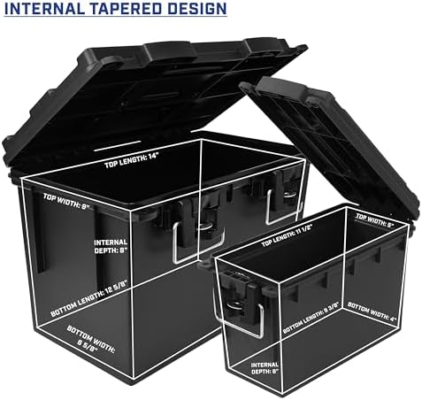 Sheffield Ammo Box Made in USA, Stackable Lockable Ammo Storage Box, Black - Image 5
