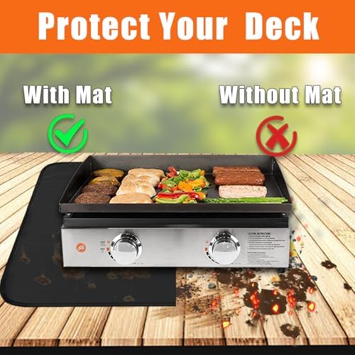 Thicking 24x31in Heat Resistant Grill Mats for Outdoor Grill 17in & 22in Blackstone Griddle to Protect Your Prep Table Grill Mat - Fire Proof & Water Proof & Oil Proof BBQ Mat Air Fryer Mat - Image 3