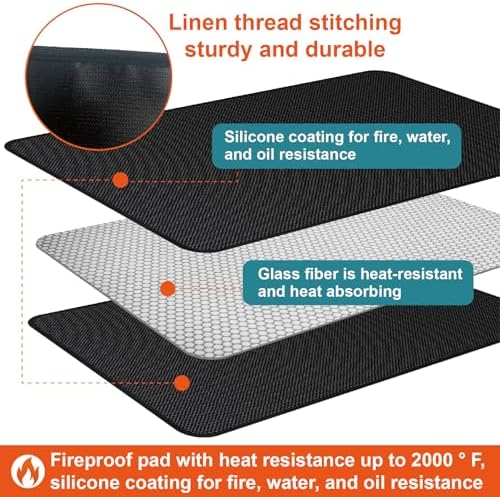 76" x 52" Large Under Grill Mats for Outdoor Grill, Double-Sided Fireproof for Deck & Patio, Waterproof Oil-Proof Non-Slip Rubber Mat for BBQ, Fire Pit – Heavy Duty Grill Accessories - Image 3