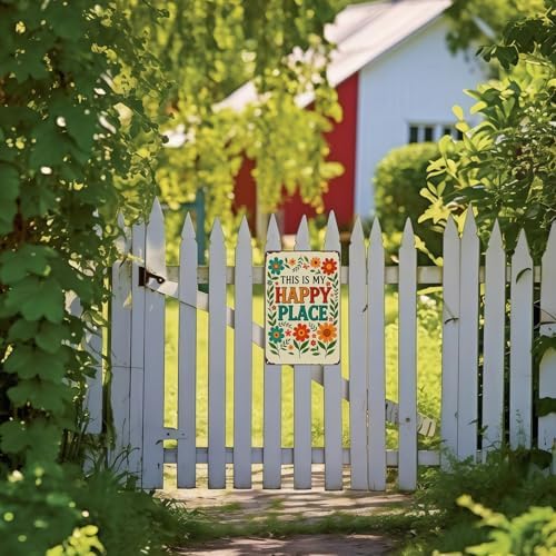 FunnySign Garden Gifts This Is My Happy Place Garden Vintage Tin Sign for Home Greenhouse Patio Yard Decor 8x12 Inch - Image 6