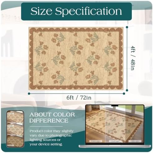 4x6 Covered Outdoor Patio Rug - Washable Front Door Mat Entry Rug - Image 2